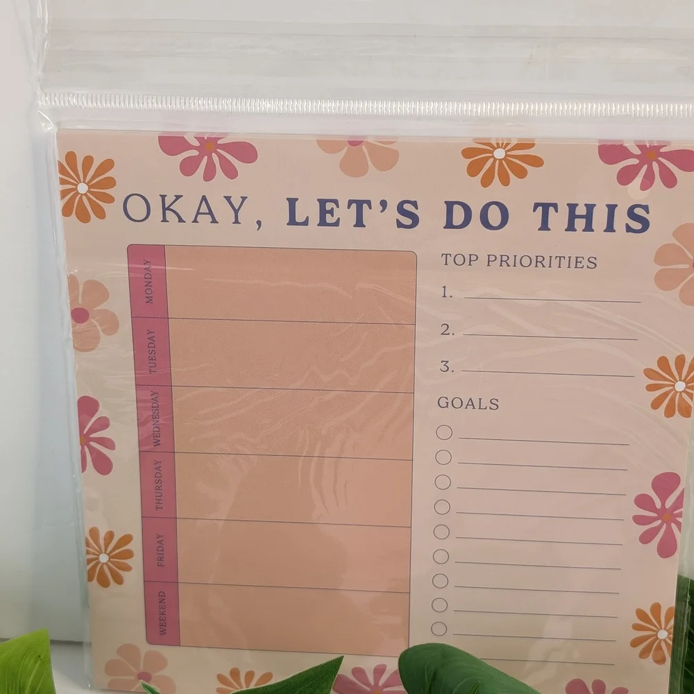 Weekly Planner Whiteboard with Green Accents